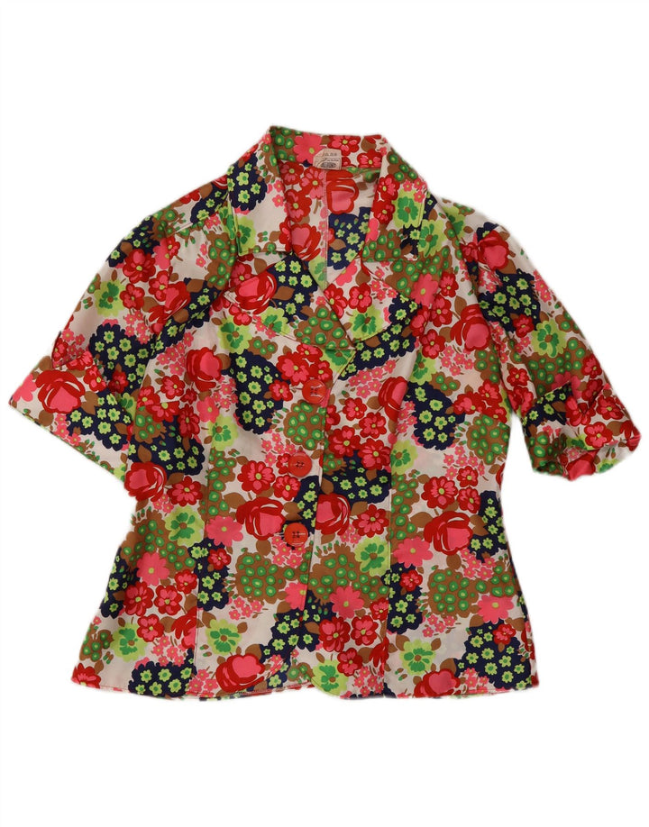 VINTAGE Γυναικείο κοντομάνικο σακάκι UK 12 Medium Πολύχρωμο