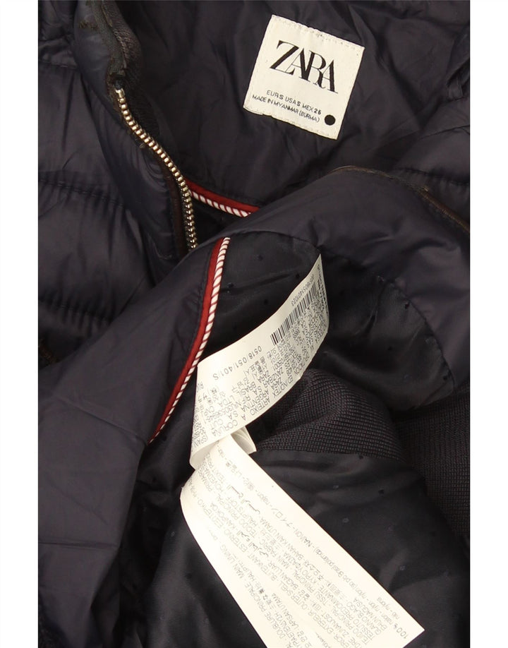 Zara Γυναικείο μπουφάν UK 10 Small Navy Blue Nylon
