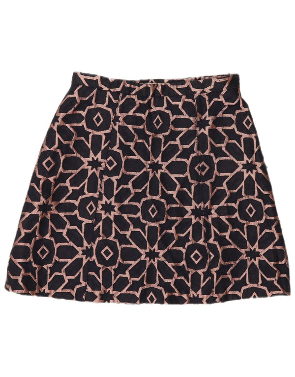 Max&Co. Womens Mini Skirt UK 6 XS W26 Navy Blue Geometric Polyester