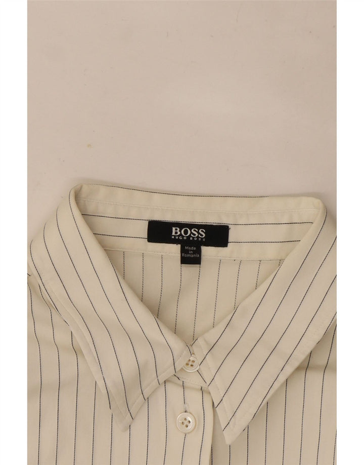 Γυναικείο πουκάμισο Hugo Boss UK 12 μεσαίου λευκού ρίγες