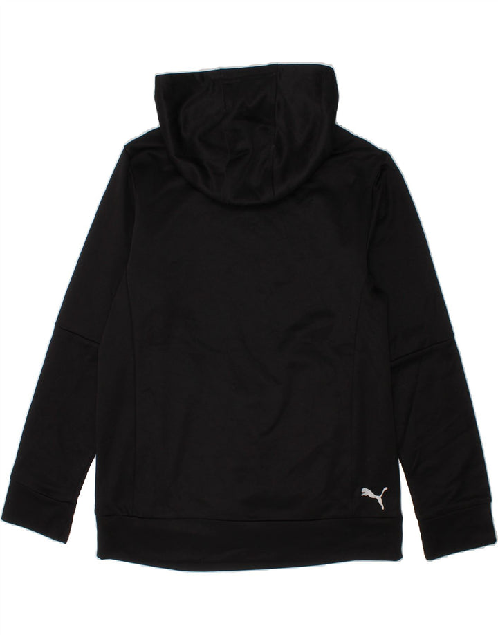 PUMA Boys Graphic Hoodie Jumper 10-11 Years Medium Black Vintage Puma and Second-Hand Puma from Messina Hembry 