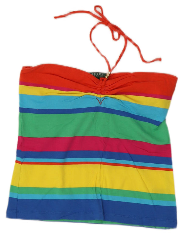 Ralph Lauren Womens Crop Halter Top 12 μεσαία πολύχρωμα ριγέ