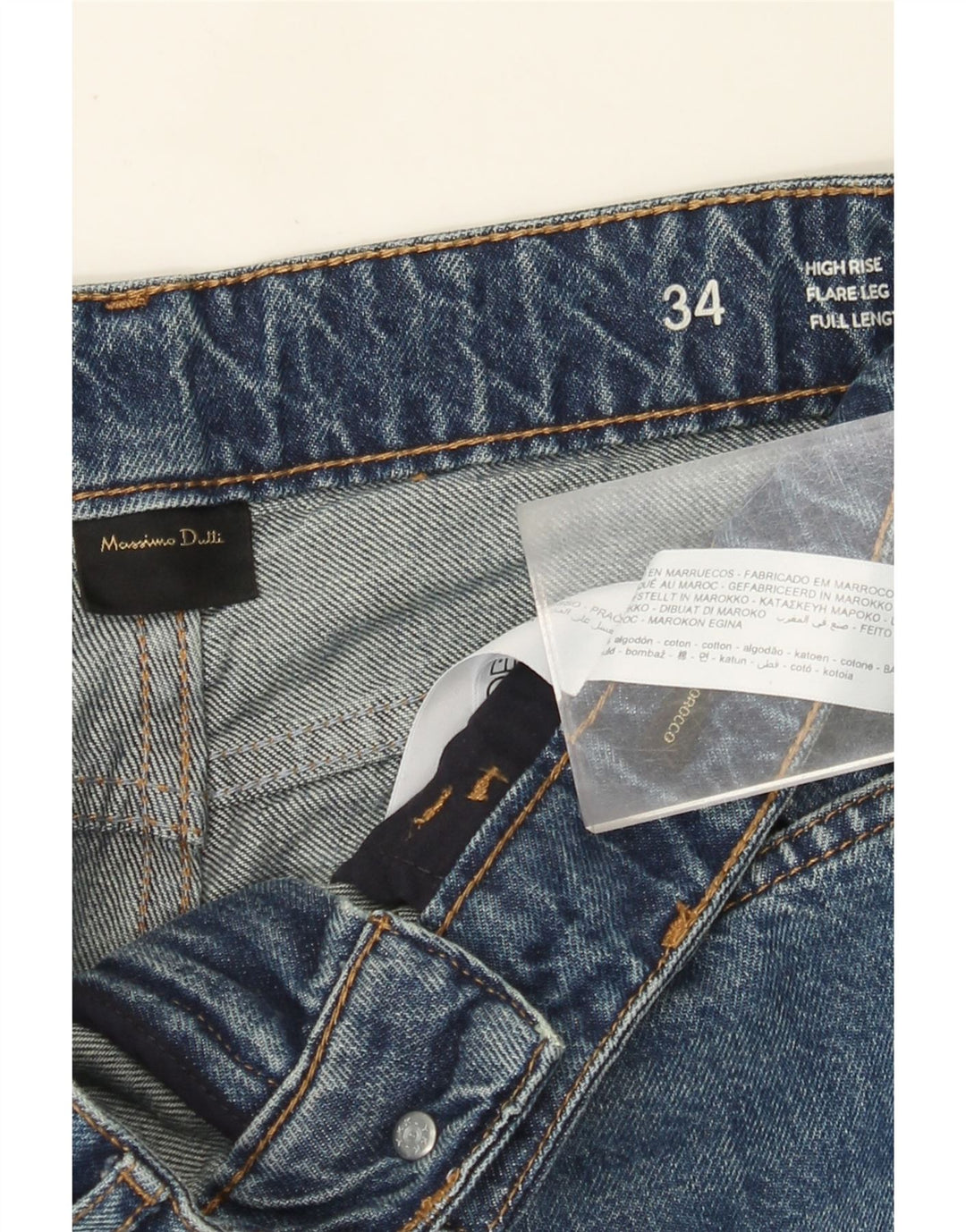 Massimo Dutti Γυναικείο Ψηλό Ψηλό Τζιν W34 L35 Μπλε βαμβακερό