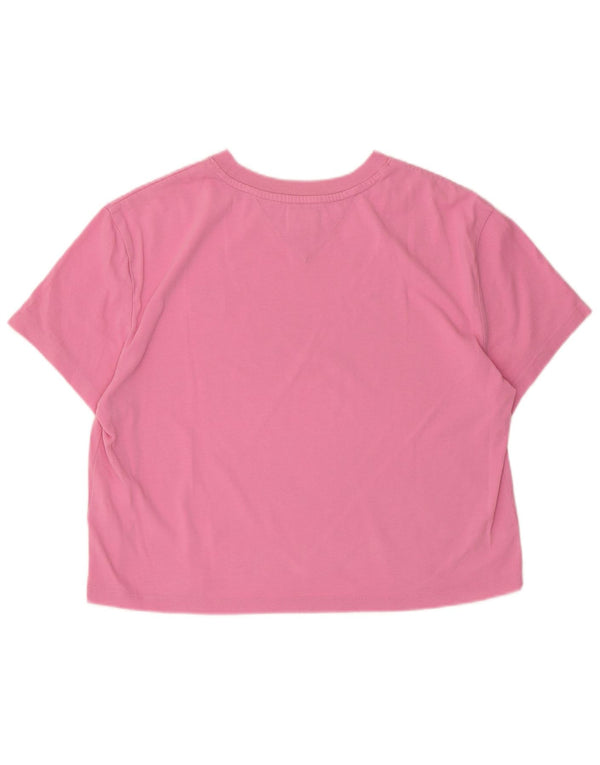 Tommy Hilfiger Γυναικείο T-Shirt Top UK 14 Medium Pink Cotton