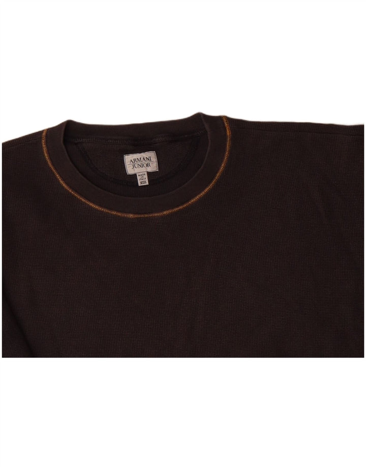 ARMANI JUNIOR Boys Top Long Sleeve 13-14 Years Grey Cotton