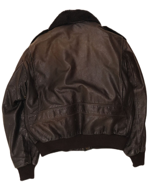 Vintage Ανδρικό Military Bomber Δερμάτινο μπουφάν UK 42 XL Μαύρο