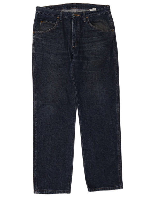 Ανδρικό τζιν WRANGLER κανονική εφαρμογή ίσιο W33 L30 Navy Blue Cotton