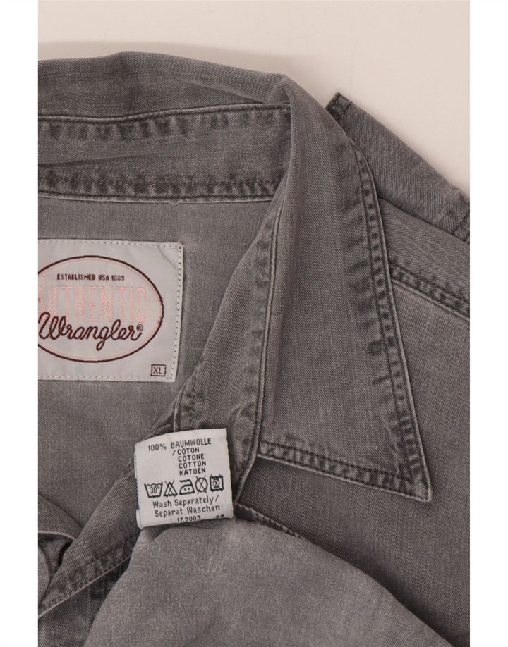 Ανδρικό τζιν πουκάμισο Wrangler XL Γκρι βαμβακερό