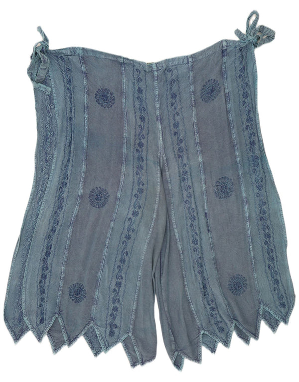 Rapp Γυναικείο παντελόνι Capri Wrap UK 22 3XL W60 L23 Blue Floral Viscose