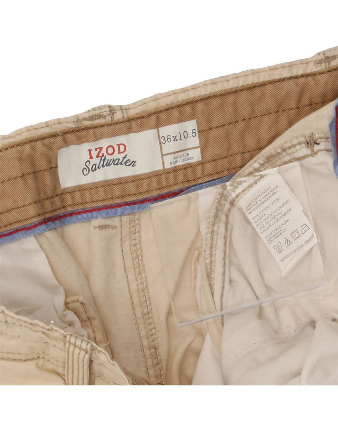 IZOD Mens Cargo Shorts W36 Large Beige Cotton Vintage Izod and Second-Hand Izod from Messina Hembry 