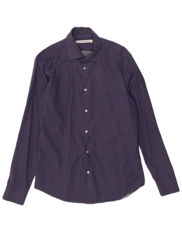 Ανδρικό πουκάμισο French Connection Μέγεθος 15 1/2 Medium Navy Blue Geometric Cotton