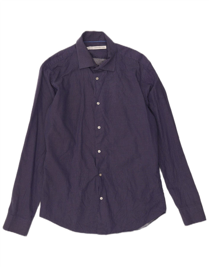 Ανδρικό πουκάμισο French Connection Μέγεθος 15 1/2 Medium Navy Blue Geometric Cotton