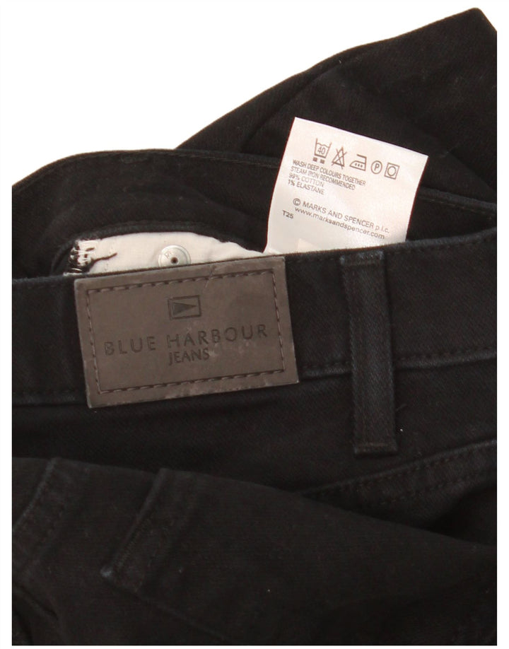 Marks & Spencer Ανδρικό Μπλε Harbor Straight Jeans W36 L29 Μαύρο βαμβακερό