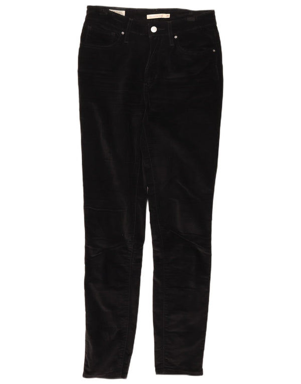 Γυναικείο ψηλόμεσο στενό παντελόνι Levi's W28 L30 μαύρο βαμβακερό