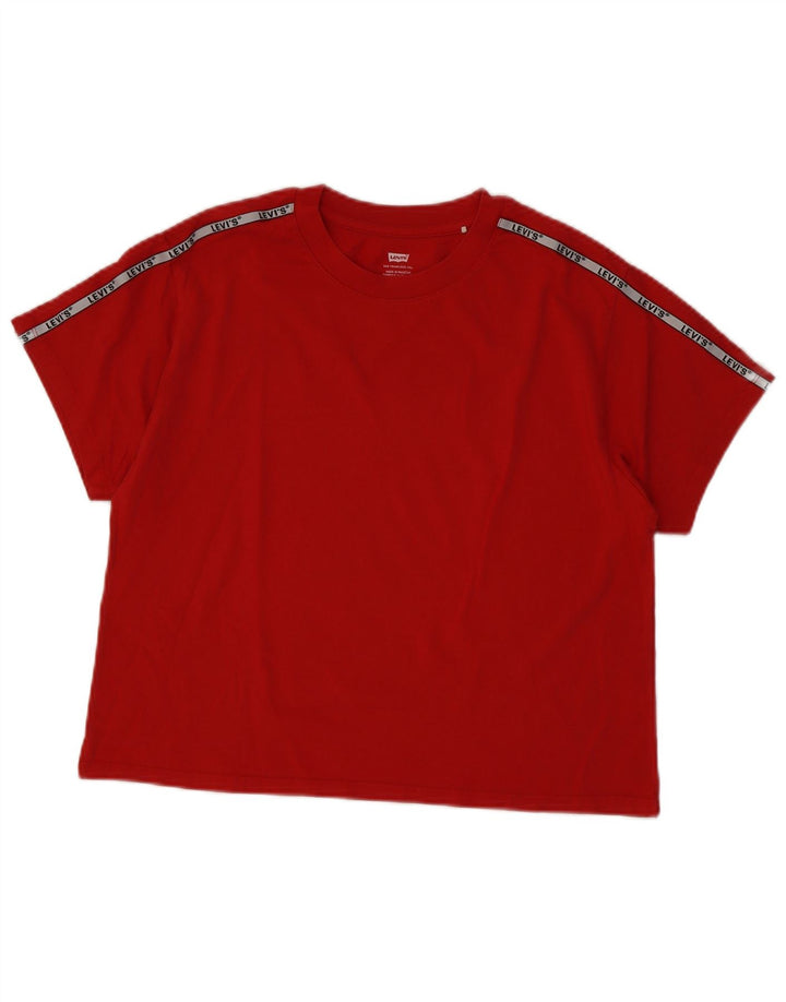 Γυναικείο γραφικό T-Shirt Levi's Top UK 12 Medium Red