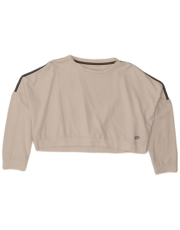 Γυναικείο φούτερ Lotto Crop Oversized Jumper UK 20 2XL Λευκό βαμβακερό