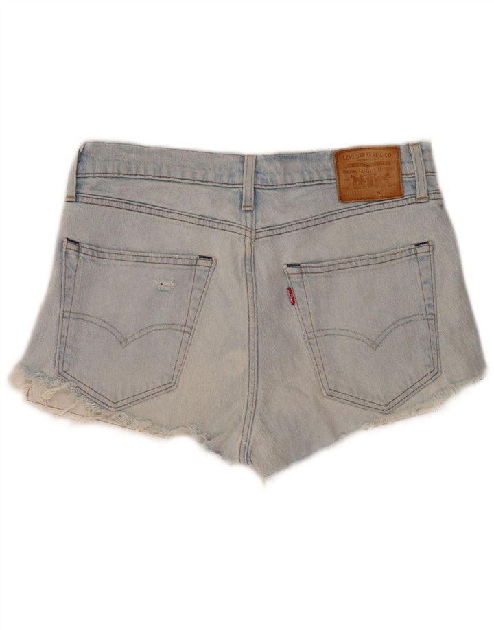 Levi's Womens 512 Denim Distressed Hot Pants W32 μεγάλο μπλε βαμβακερό