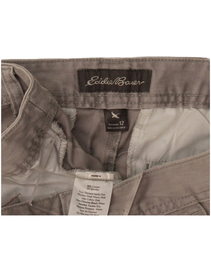 Eddie Bauer Γυναικείο σορτς Chino US 12 Μεγάλο W36 Γκρι βαμβακερό