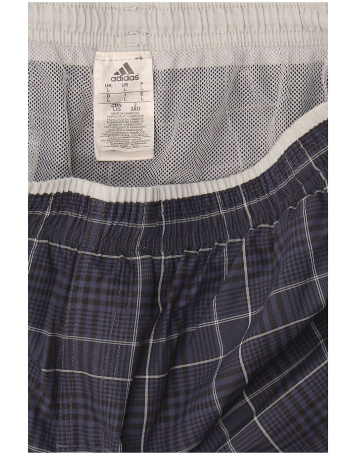 Ανδρικό αθλητικό σορτς Adidas Large Navy Blue Check Polyamide