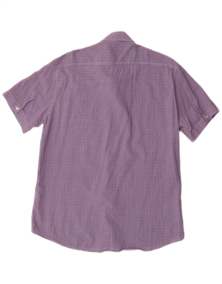 Ανδρικό κοντομάνικο μπλουζάκι Carrera με κανονική εφαρμογή XL κόκκινο καρό βαμβακερό