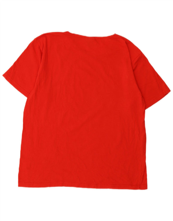 Ανδρικό γραφικό T-Shirt Reebok Top μεγάλο κόκκινο βαμβακερό