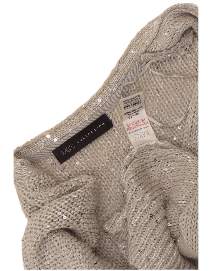 MARKS & SPENCER Γυναικείο πουλόβερ με ανοιχτό μανίκι 3/4 UK 14 Large Grey