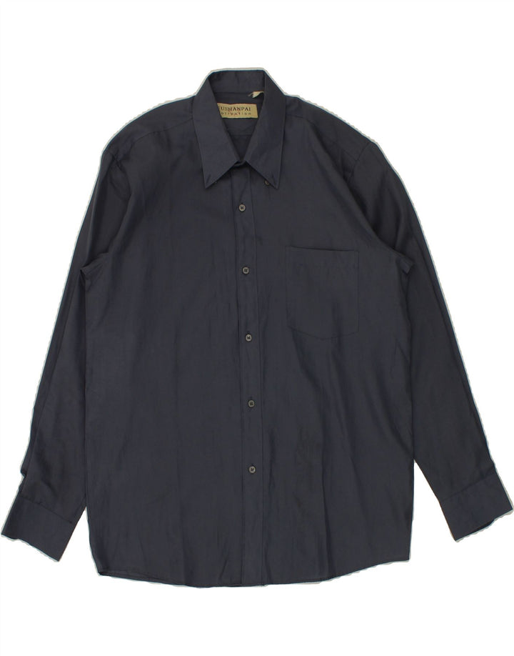 VINTAGE Mens Shirt Medium Grey Vintage Vintage and Second-Hand Vintage from Messina Hembry 