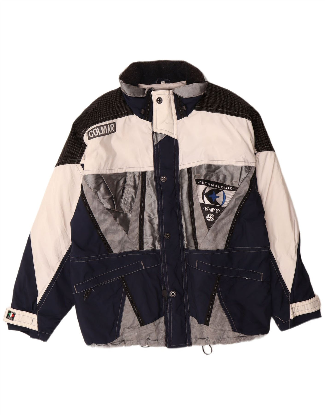 Colmar Ανδρικό μπουφάν σκι με κουκούλα IT 50 Medium Navy Blue Colorblock Polyamide