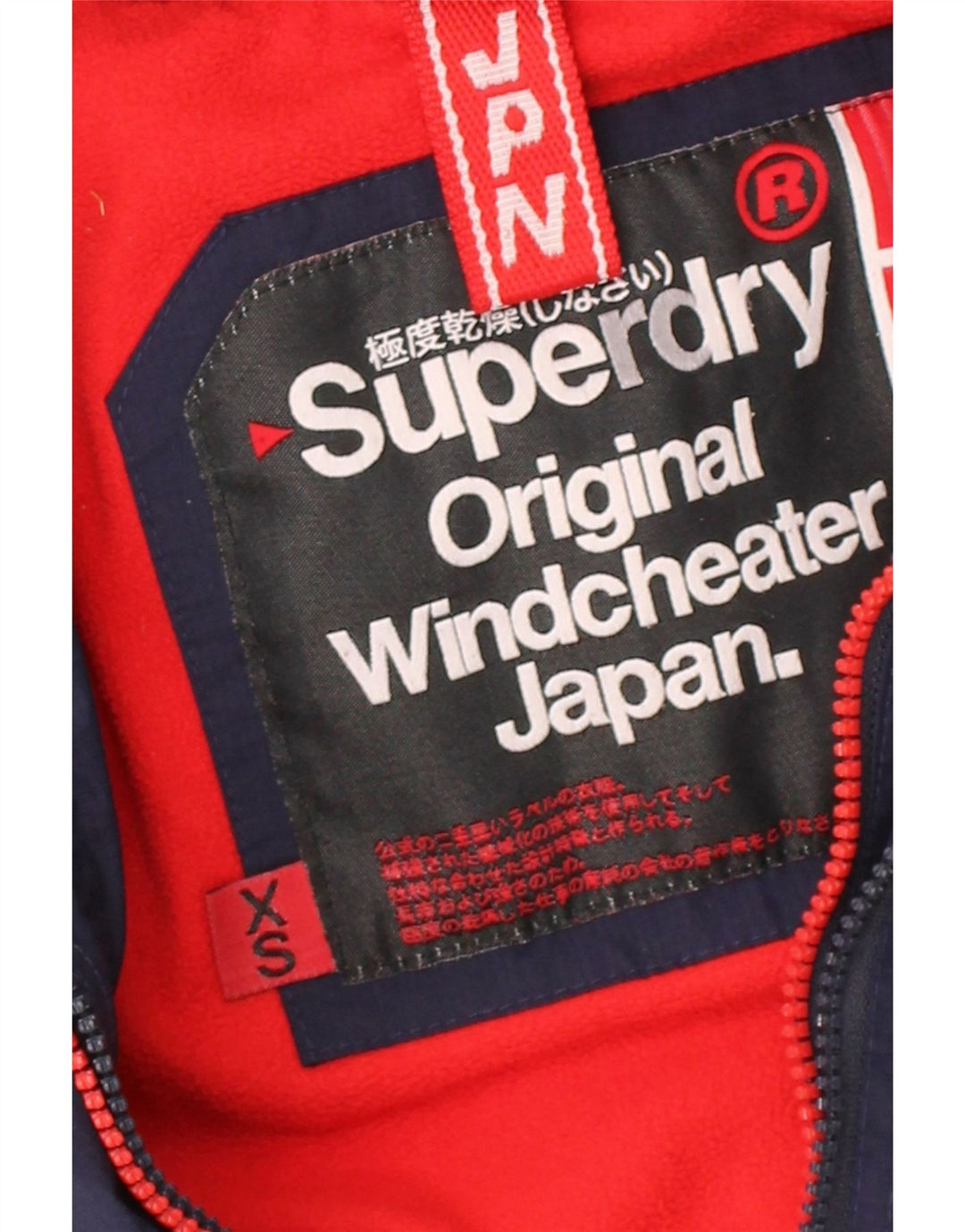 SUPERDRY Mens Windcheater Windbreaker Jacket XS Navy Blue Polyester Vintage Superdry and Second-Hand Superdry from Messina Hembry 