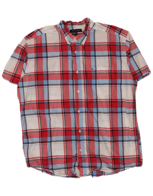 Tommy Hilfiger Ανδρικό κοντομάνικο πουκάμισο Classic Fit XL Κόκκινο καρό βαμβακερό