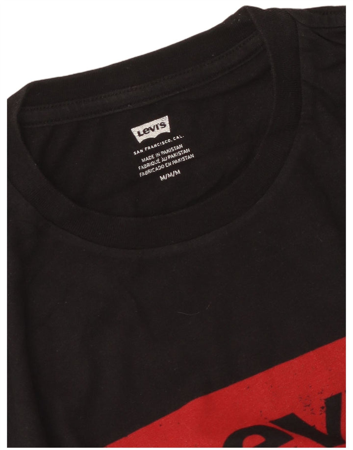 Ανδρικό γραφικό T-Shirt Levi's Top Medium Μαύρο