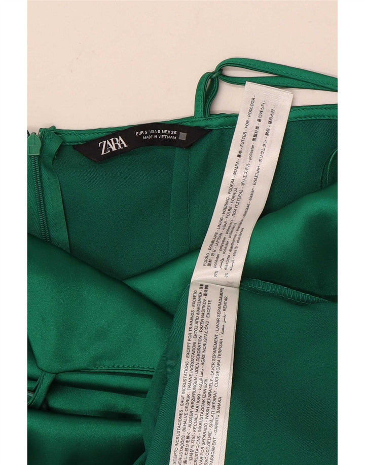 Zara Γυναικείο Slip Dress UK 8 Small Green Polyester