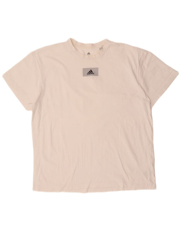 Ανδρικό T-Shirt Adidas Top μεγάλο λευκό βαμβακερό