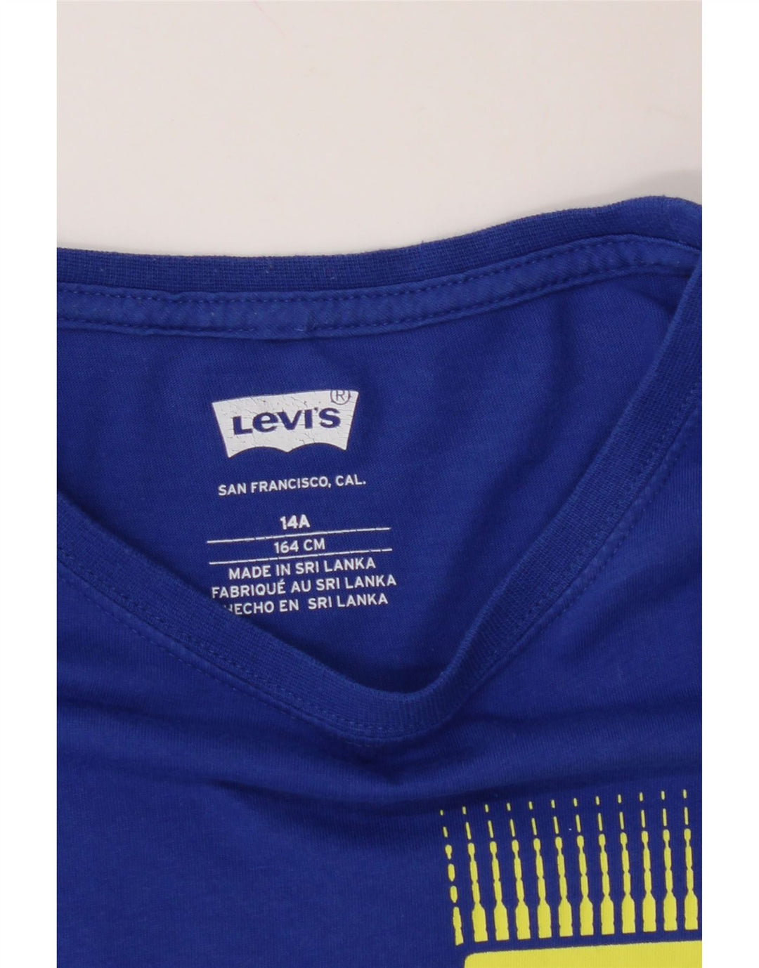 LEVI'S Boys Graphic Top Long Sleeve 13-14 Years Blue Cotton
