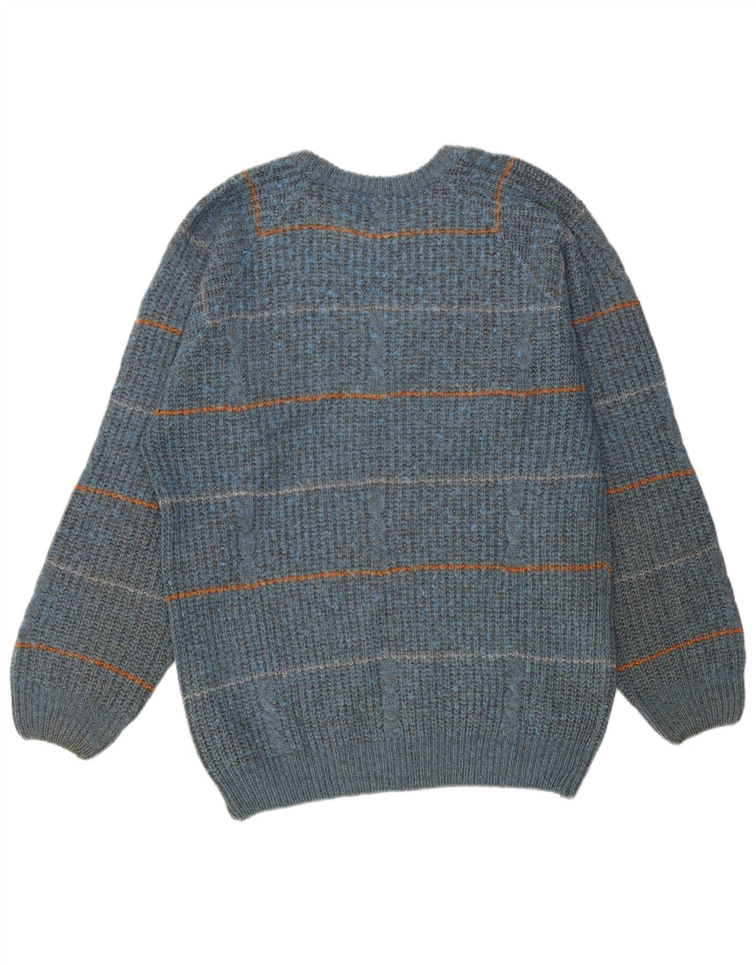 Vintage Ανδρικό πουλόβερ με λαιμόκοψη IT 50 μεσαίου μπλε ριγέ