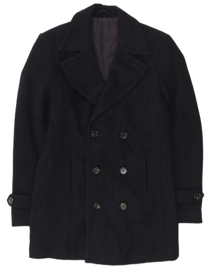 Angelo Litrico Ανδρικό παλτό μπιζελιού UK 36 Small Navy Blue Wool