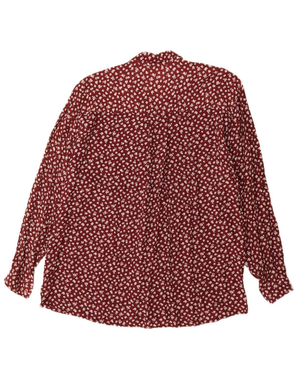Vintage γυναικείο πουκάμισο UK 18 XL Red Floral Viscose