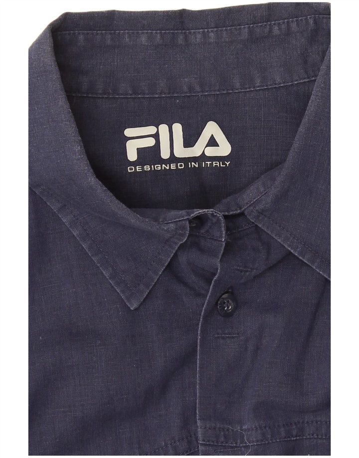 Ανδρικό Military κοντομάνικο πουκάμισο Fila, μπλε ναυτικό