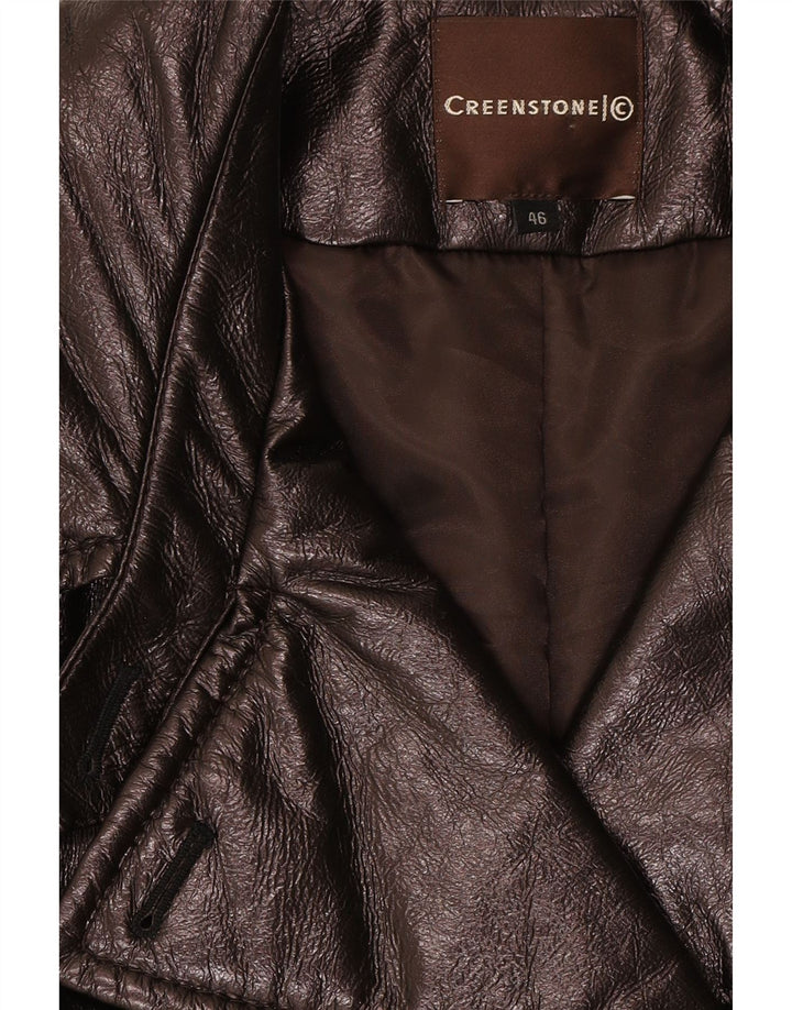 VINTAGE Womens Double Breasted Coat IT 46 Large Brown Polyester Vintage Vintage and Second-Hand Vintage from Messina Hembry 