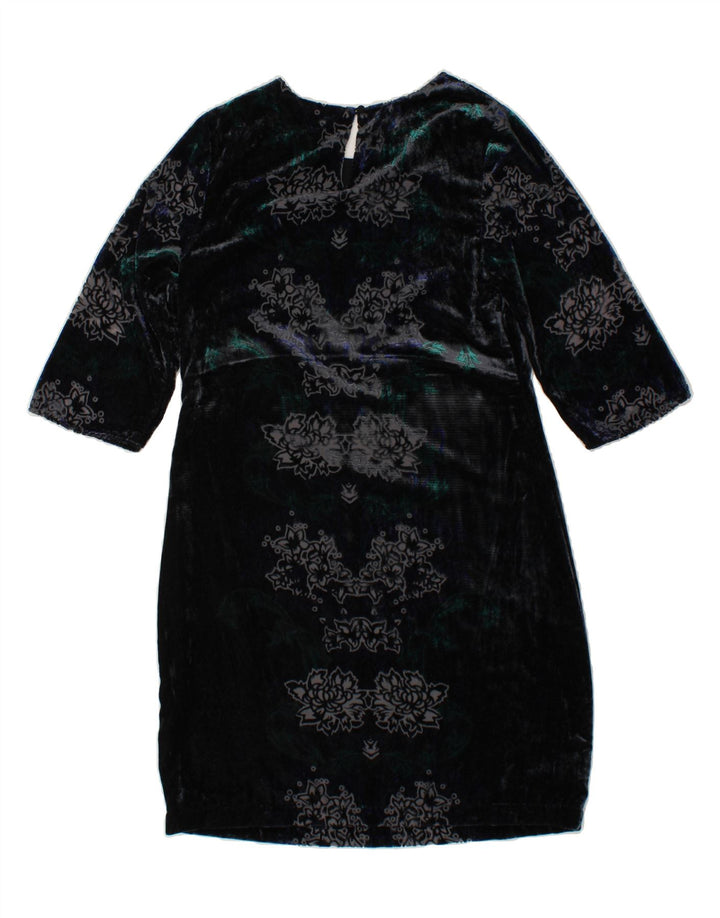 MONSOON Womens Sheath Dress UK 8 Small  Black Floral Polyester Vintage Monsoon and Second-Hand Monsoon from Messina Hembry 