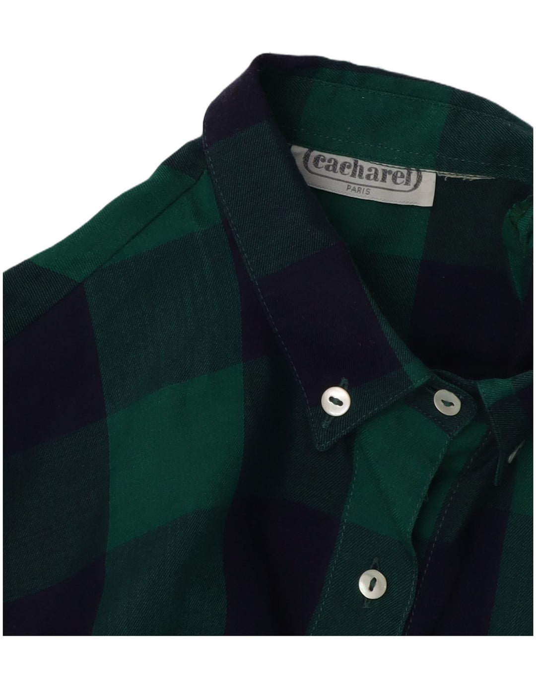 CACHAREL Γυναικείο πουκάμισο UK 16 Large Green Gingham