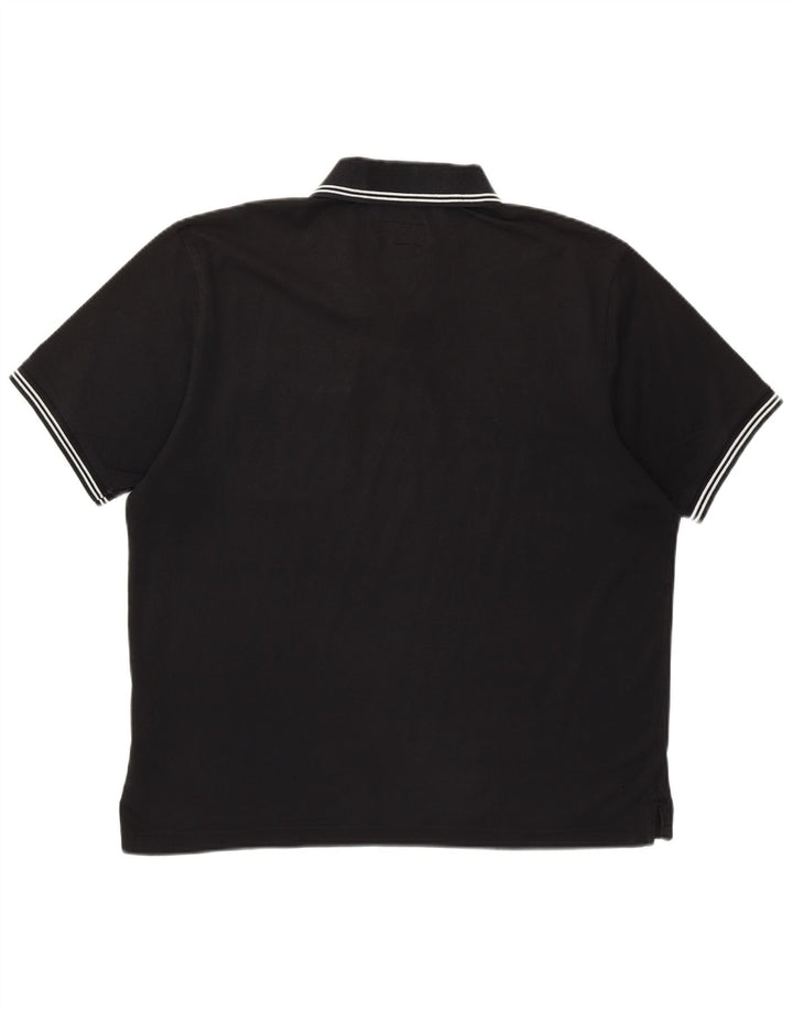 CHAMPION Mens Polo Shirt Large Black Cotton