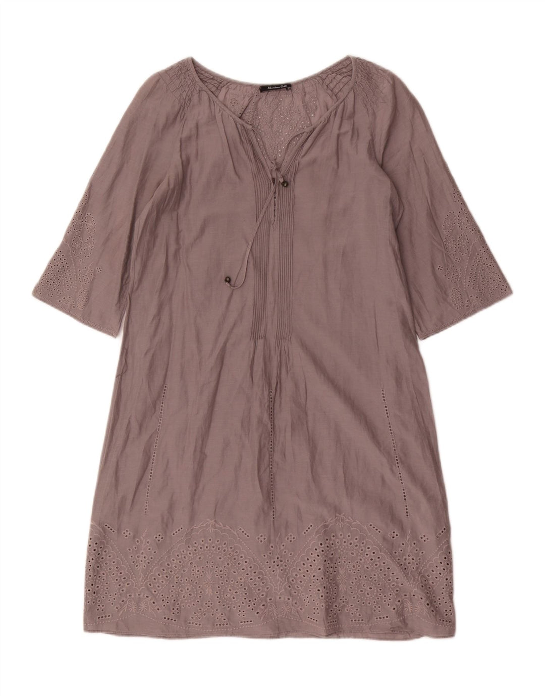 Massimo Dutti Γυναικείο Oversized Shift Φόρεμα EU 36 XS Γκρι φλοράλ βαμβακερό