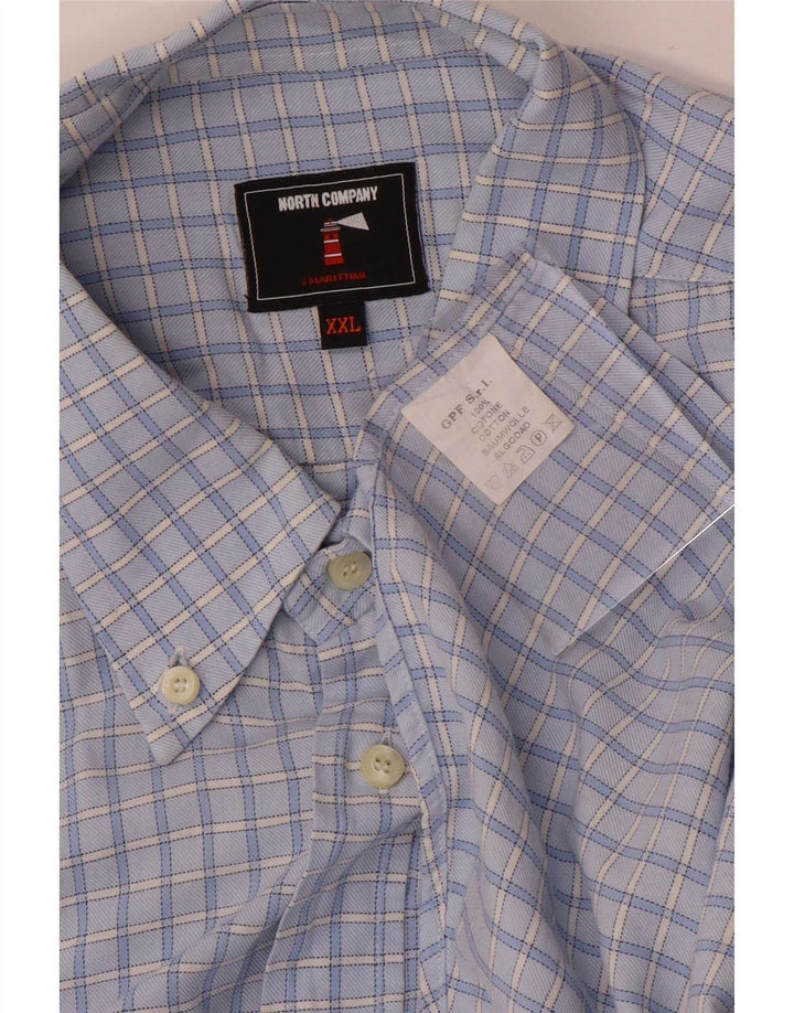 Vintage Ανδρικό πουκάμισο 2XL Blue Check Cotton