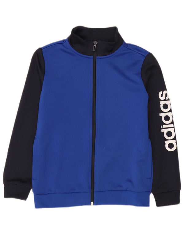 Adidas Boys Graphic αθλητική φόρμα Top Jacket 9-10 Years Blue Colourblock