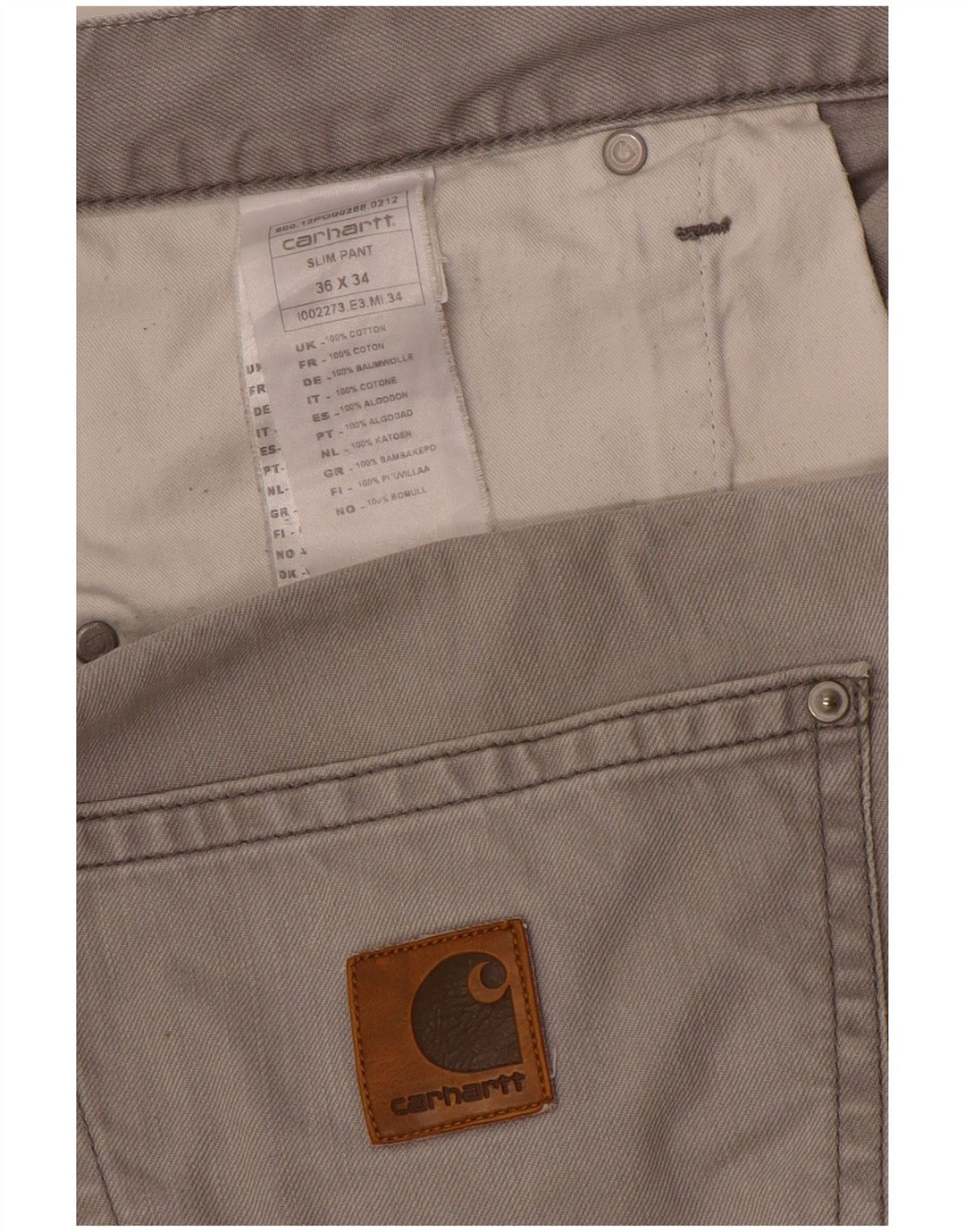 CARHARTT Ανδρικό Slim Casual Παντελόνι W36 L34 Γκρι βαμβακερό