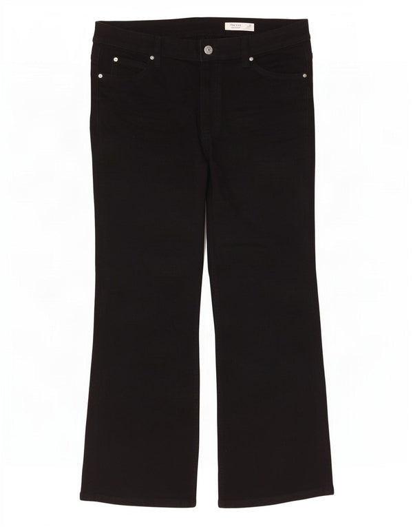 Marks & Spencer Womens The Eva Crop Bootcut Jeans UK 16 Large W36 L27 Black