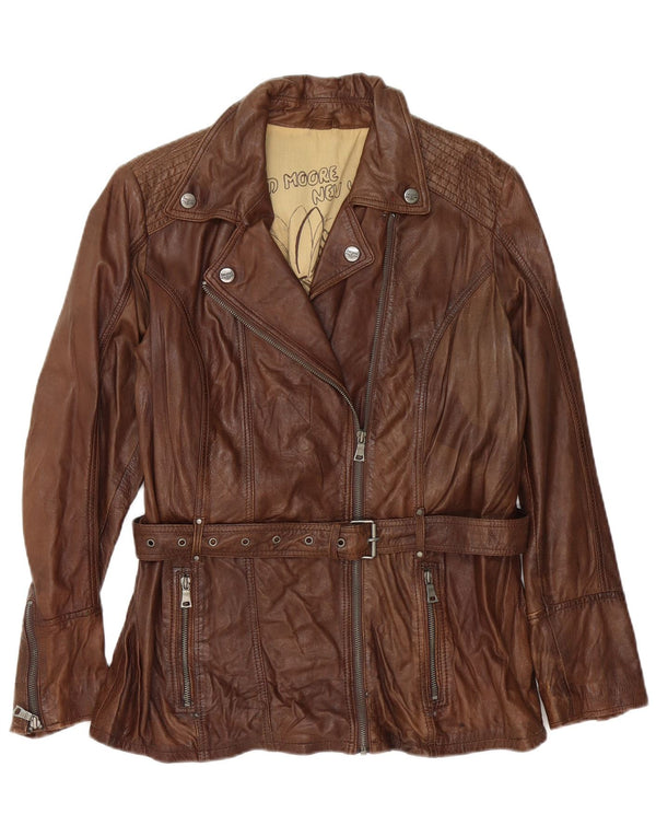 David Moore Γυναικείο Δερμάτινο Μπουφάν Biker UK 16 Large Brown