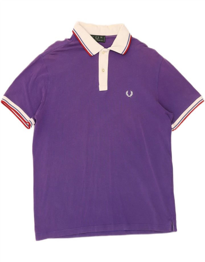 FRED PERRY Ανδρικό πουκάμισο πόλο XL Μωβ βαμβακερό
