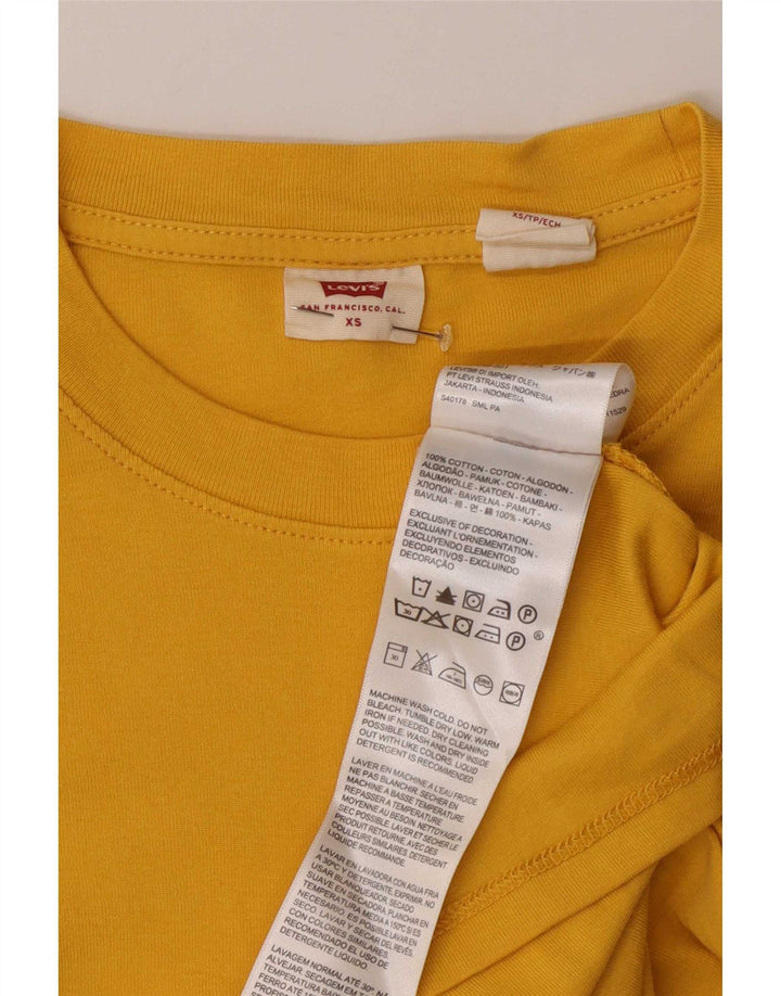 Γυναικείο τοπ Levi's μακρυμάνικο UK 6 XS κίτρινο βαμβακερό